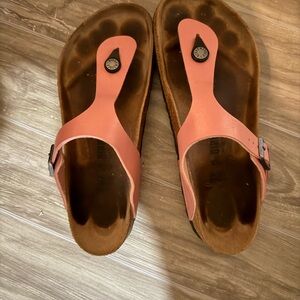 Birkenstock Pink and Brown Sandals